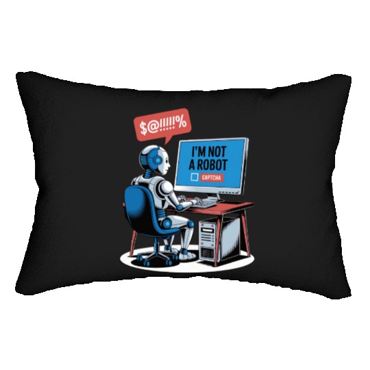 I'm Not A Robot Captcha Fun Lumbar Pillows