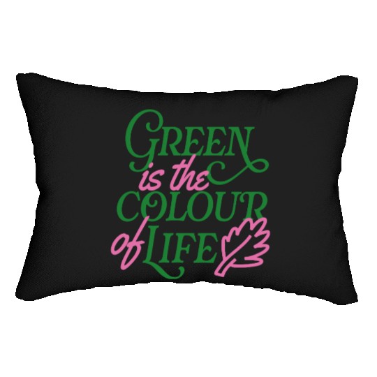 Vibrant Green Life Affirmation Lumbar Pillows