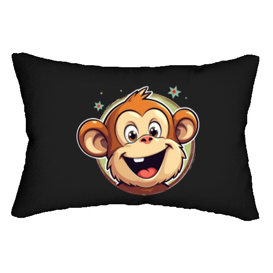Cute Cartoon Monkey Face Lumbar Pillows