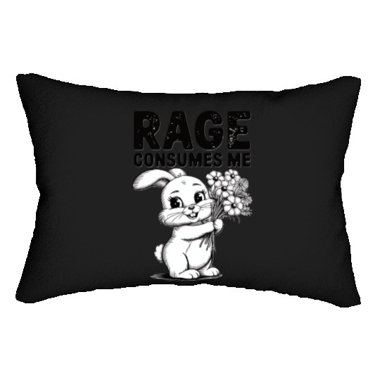 Rage Consumes Me Bunny Lumbar Pillows