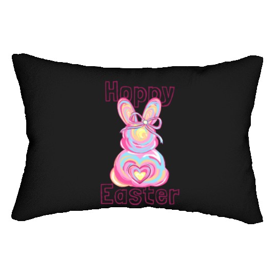 Vibrant Easter Bunny Design for Girls Lumbar Pillows