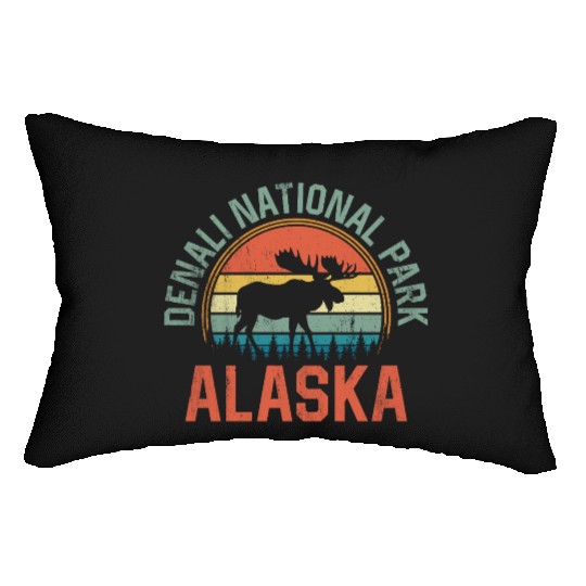 Denali National Park Alaska Moose Hiking Nature Lumbar Pillows