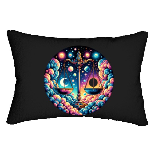 Libra - Celestial Scales of Balance Lumbar Pillows