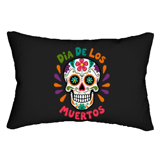 Mexico Día de los Muertos Skull Lumbar Pillows