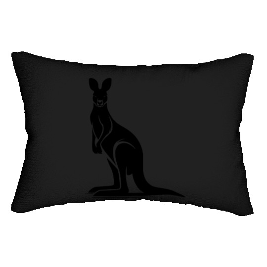 Marsupials Of The Wild Kangaroo Silhouette Lumbar Pillows