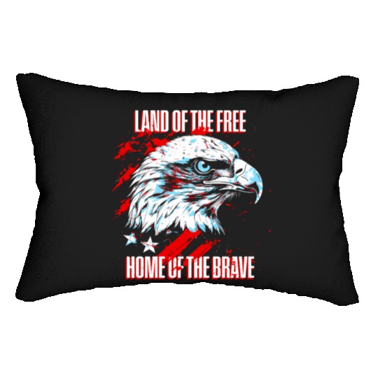Land of the Free - Home of the Brave American Lumbar Pillows