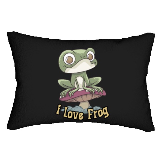i love frog Lumbar Pillows