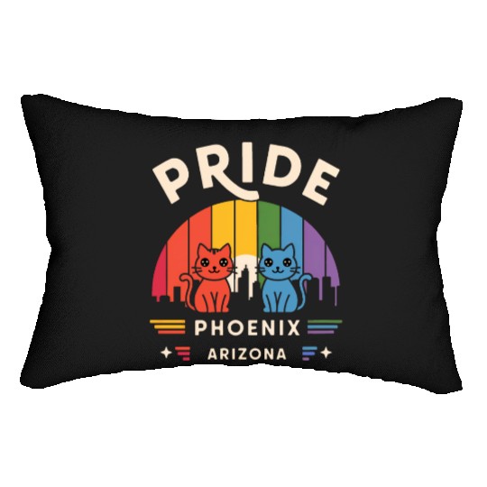 Pride of Phoenix City Arizonna USA Rainbow Flag Lumbar Pillows