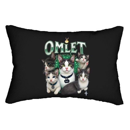 Vintage 90s Aesthetic Multi-Cat Graphic Lumbar Pillows