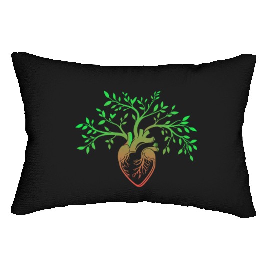 Nature-Inspired Anatomical Heart & Tree Design Lumbar Pillows