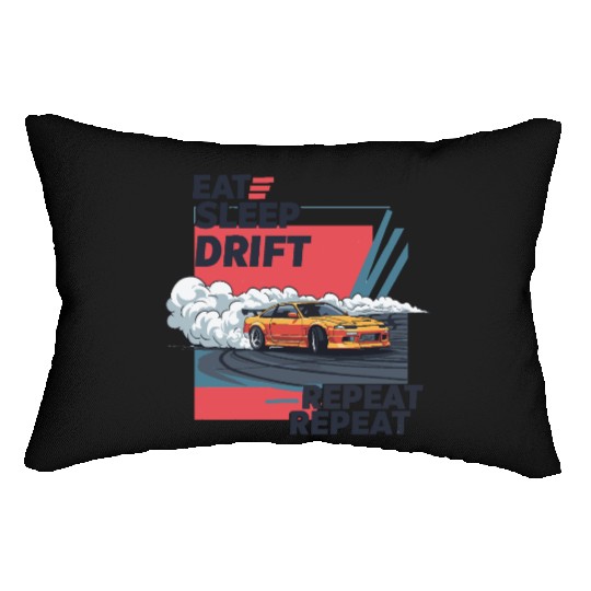 Eat Sleep Drift Repeat Lumbar Pillows – Neon JDM Car Raci