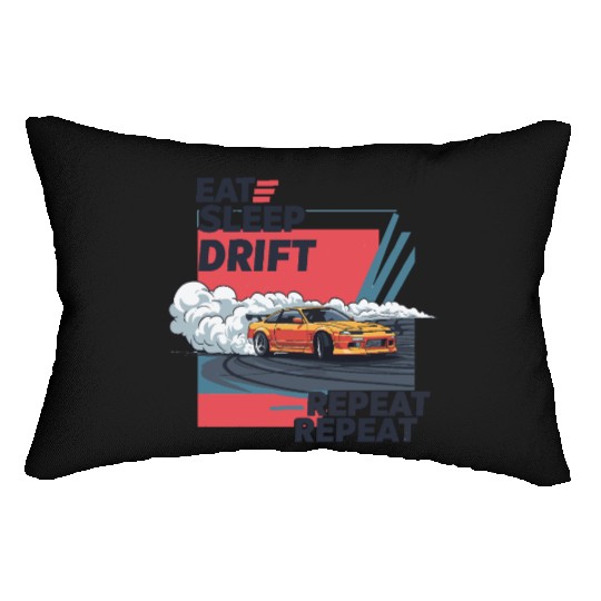 Eat Sleep Drift Repeat Lumbar Pillows – Neon JDM Car Raci