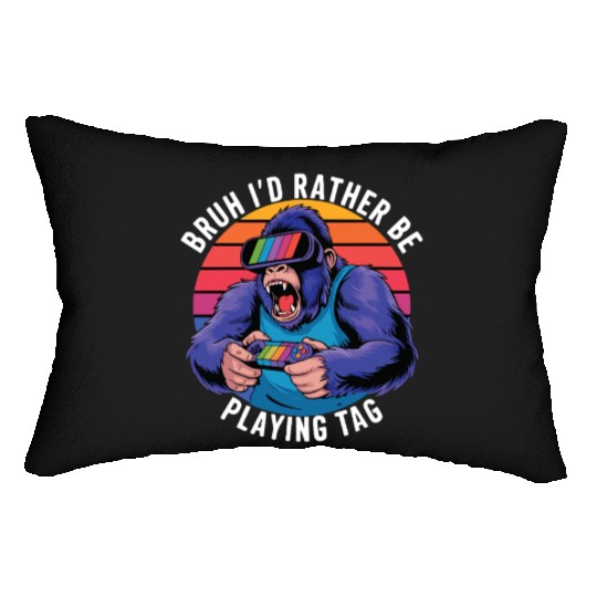 Retro Gamer Ape Lumbar Pillows