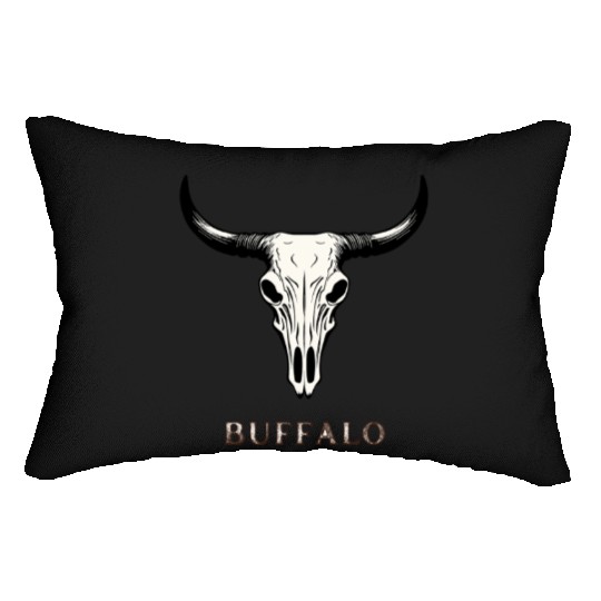 Buffalo Skull Art Lumbar Pillows