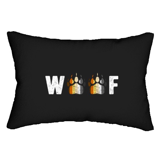 Woof Bear Pride Paw Prints Gay Men LGBT Bear Flag Lumbar Pillows