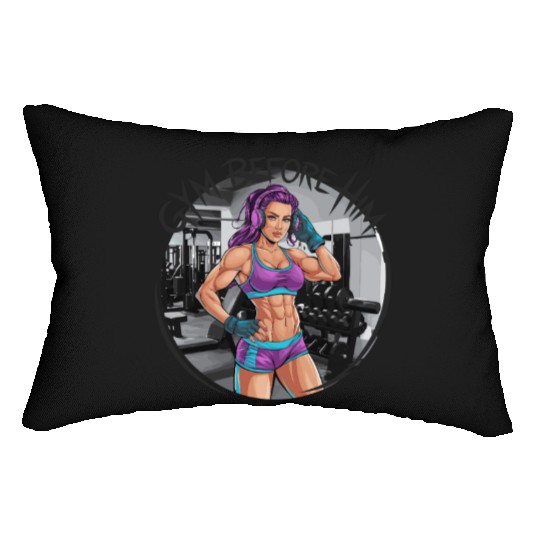 Gym Before Him for a Sporty women Lumbar Pillows