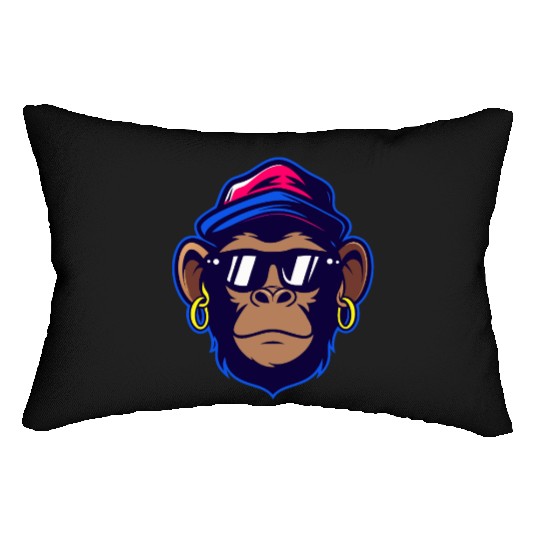 Cool Monkey with Sunglasses Urban Cartoon Style Lumbar Pillows
