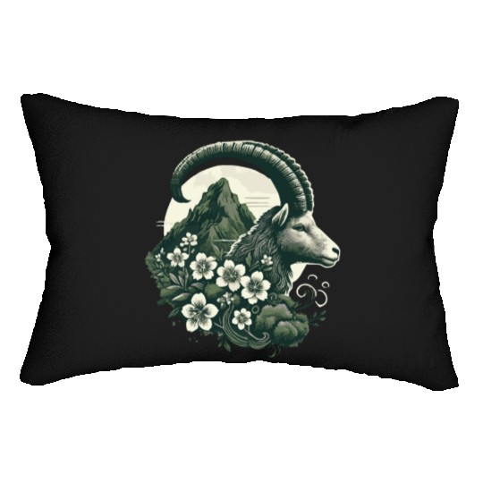 Capricorn Zodiac Sign - Mountain Goat Astrology Lumbar Pillows