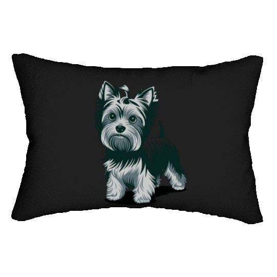 Adorable Yorkshire Terrier Art for Dog Lovers Lumbar Pillows