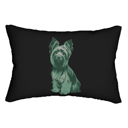 Charming Yorkshire Terrier Portrait for Dog Lovers Lumbar Pillows