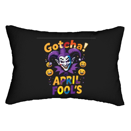"Gotcha! April Fool’s – Funny Jester & Prank Lumbar Pillows