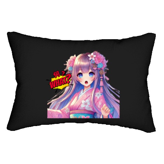 Kawaii Kimono Girl Lumbar Pillows