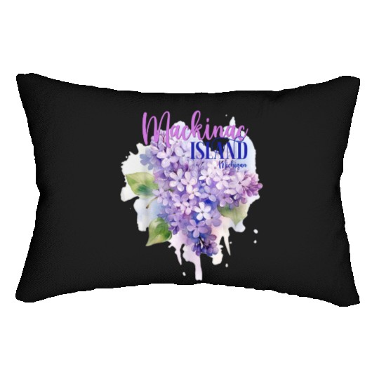 Mackinac Island Michigan Lilacs Lilac Festival Sta Lumbar Pillows