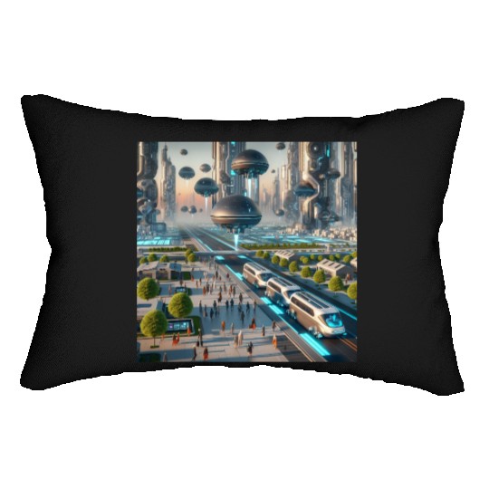 Futuristic Cities & Vehicles Lumbar Pillows