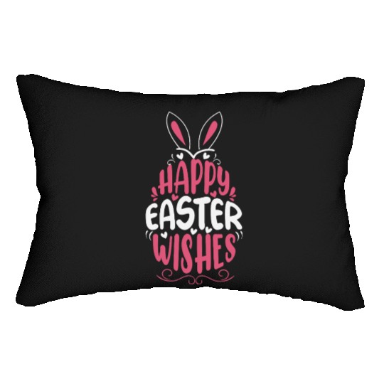 Happy Easter Wishes, Cute Bunny, Spring Celebratio Lumbar Pillows
