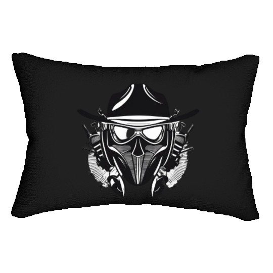 Shadowed Mask Country logo Lumbar Pillows