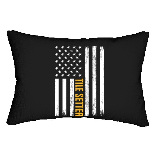 Tile Setter American Flag Patriotic Work Lumbar Pillows