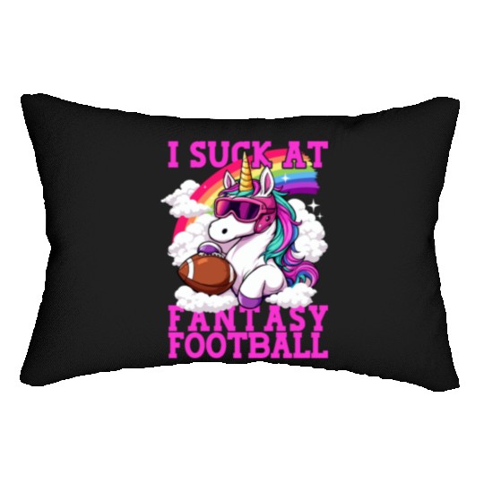 Fantasy Football Loser Unicorn I Suck At Fantasy Lumbar Pillows