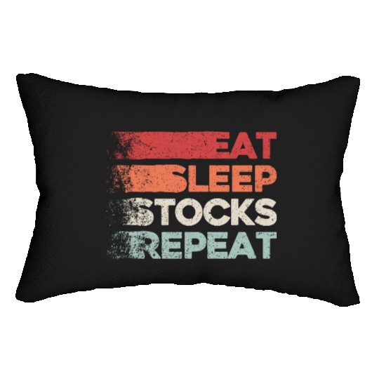 Make Money Trading - Eat Sleep Stocks Repeat Lumbar Pillows