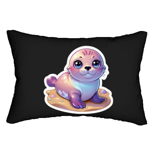 Adorable Seal Sticker Lumbar Pillows
