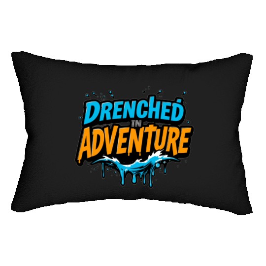 Drenched in Adventure Water Splash Design Lumbar Pillows