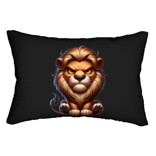 Cute Angry Lion Lumbar Pillows