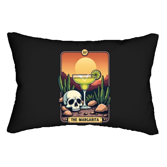 Mexican Cinco De Mayo The Margarita Tarot Card Lumbar Pillows