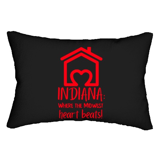 Indiana Where The Midwest Heart Beats! Lumbar Pillows