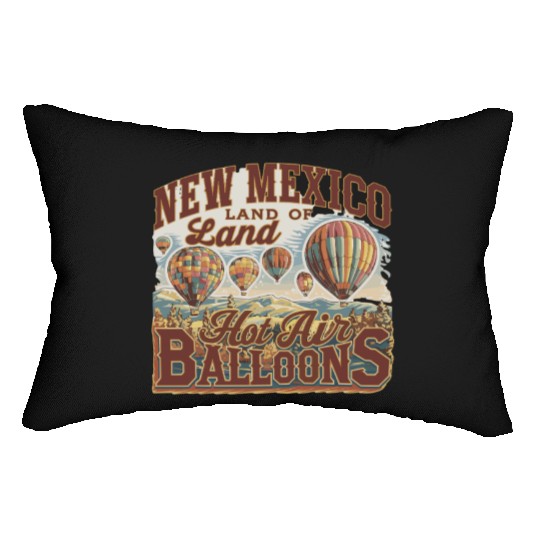 New Mexico Land of Hot Air Balloons Adventure Lumbar Pillows