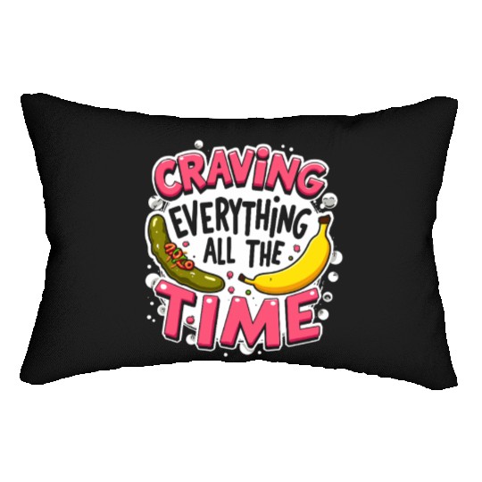 Pregnancy Cravings Funny Maternity Food Baby Bump Lumbar Pillows
