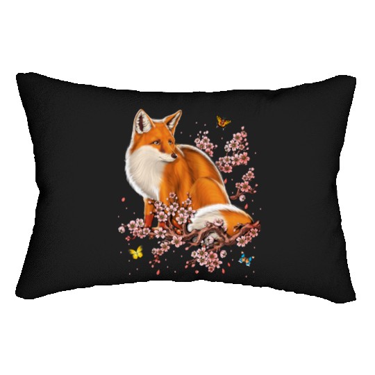 Fox Cherry Blossom Lumbar Pillows