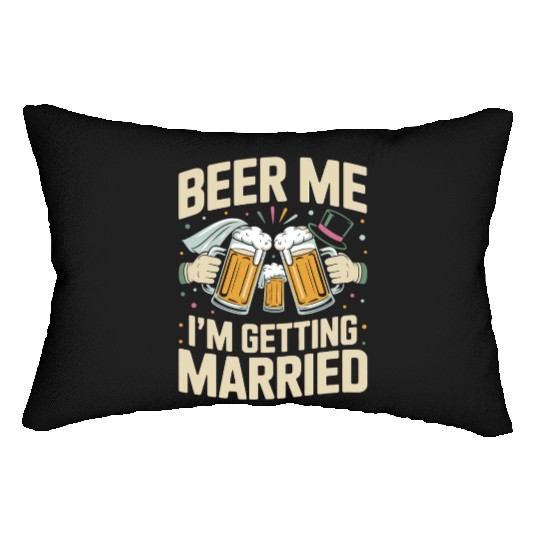 Beer Bachelorette party Funny Bride and Groom Lumbar Pillows