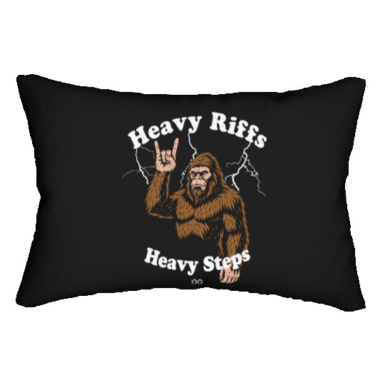 Heavy Riffs, Heavy Steps Bigfoot Rock Lumbar Pillows