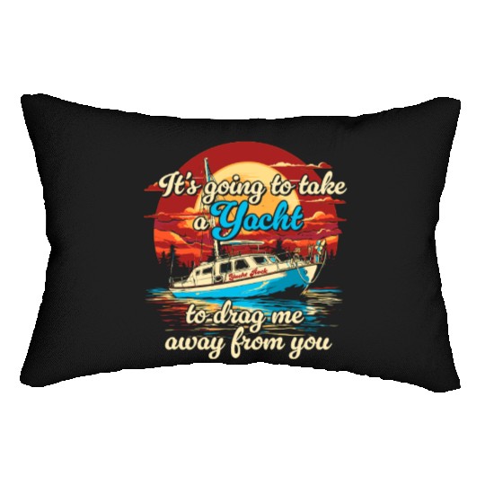 Vintage Style on Back Yacht Rock Party Boat Lumbar Pillows