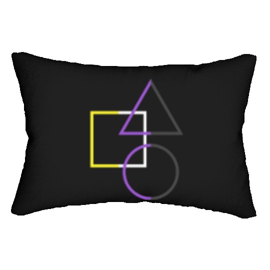Nonbinary Pride Shapes Triangle Circle Square Lumbar Pillows