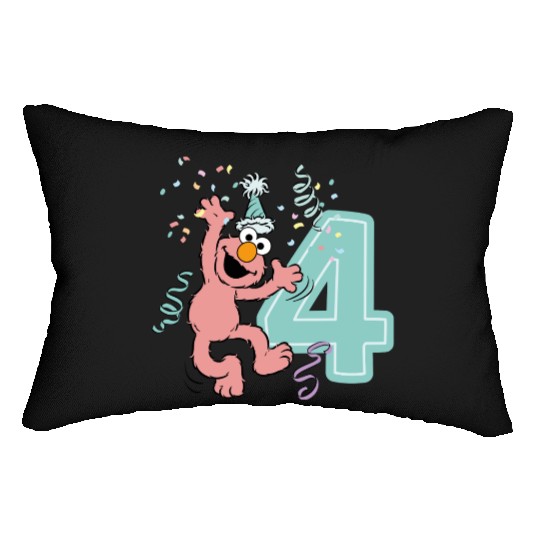 Sesame Street Birthday Design With Elmo 4 Years Lumbar Pillows