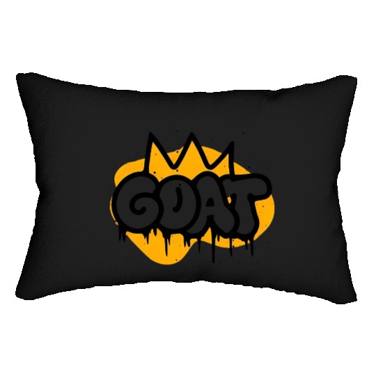 Minimalist Graffiti Art Featuring Bold GOAT Lumbar Pillows
