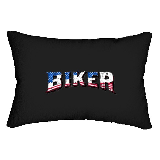 Motorcycle Biker | USA Flag | Biker & Dad Gift Lumbar Pillows