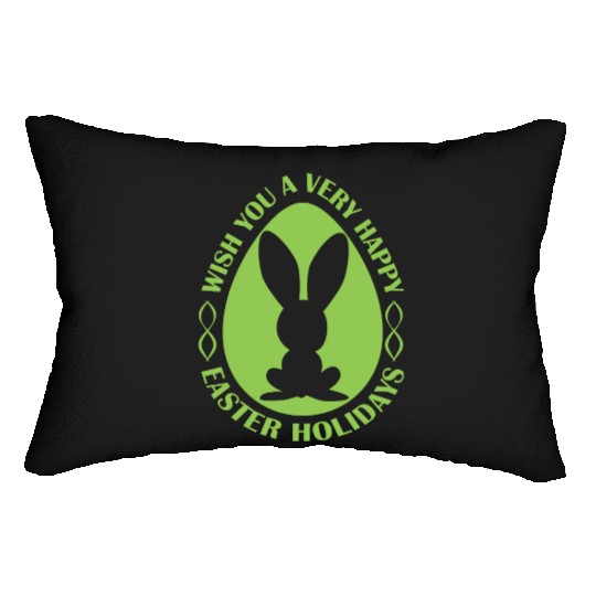WISH YOU A VERY HAPPY EASTER HOLIDAYS Lumbar Pillows