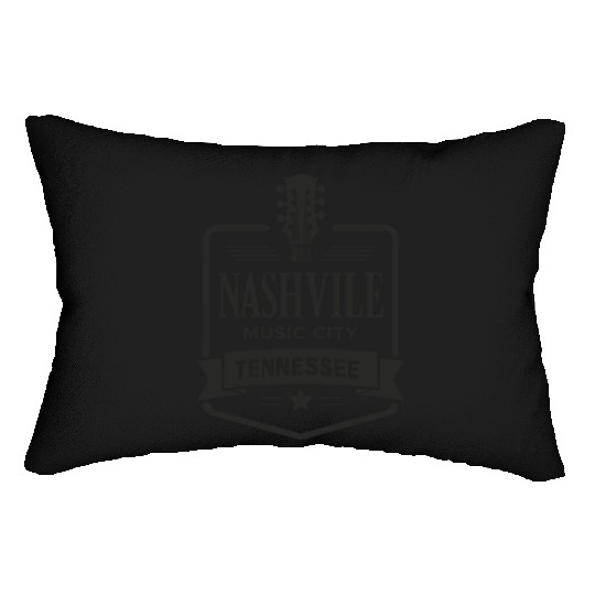 Nashville Music City Guitar Tennessee Lumbar Pillows